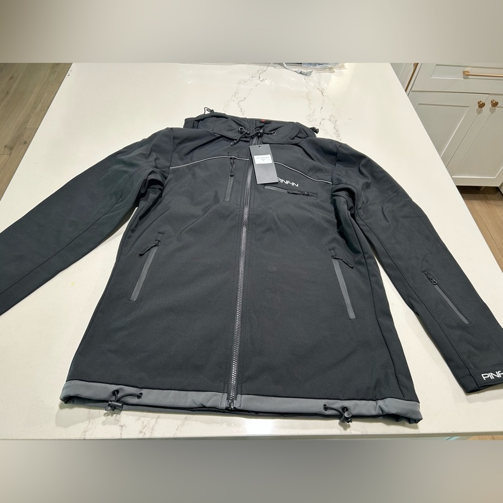 NEW Black Men’s Pin Fin Snow Windbreaker Jacket Alpha $200 M